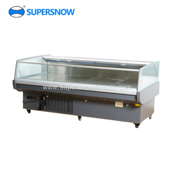 Self-service top open meat showcase display refrigerator